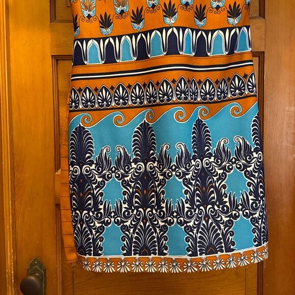 Vintage Blue Orange Collared Zip Dress Women’s US Large - Picture 5 of 5